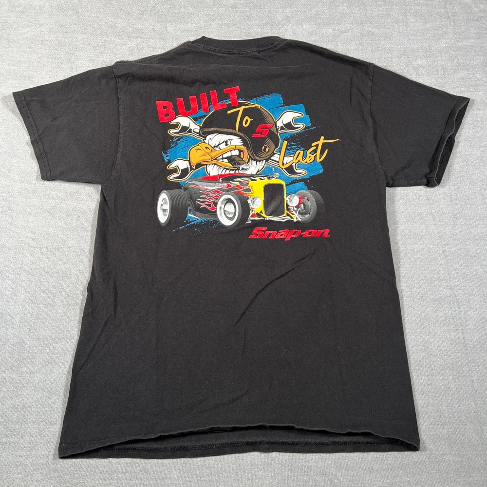 Snap-on Built To Last Eagle Hot Rod Graphic Tee Shirt Mens Small Black Cotton